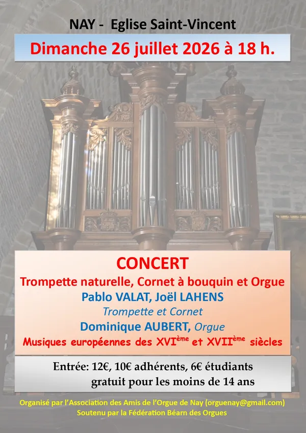 Concert trompette naturelle,cornet à bouquin et orgue