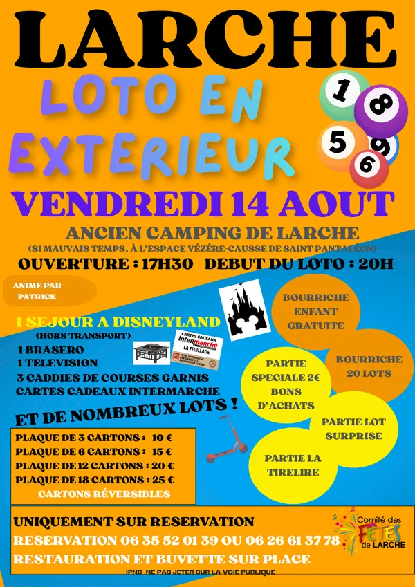 Loto en extérieur à Larche