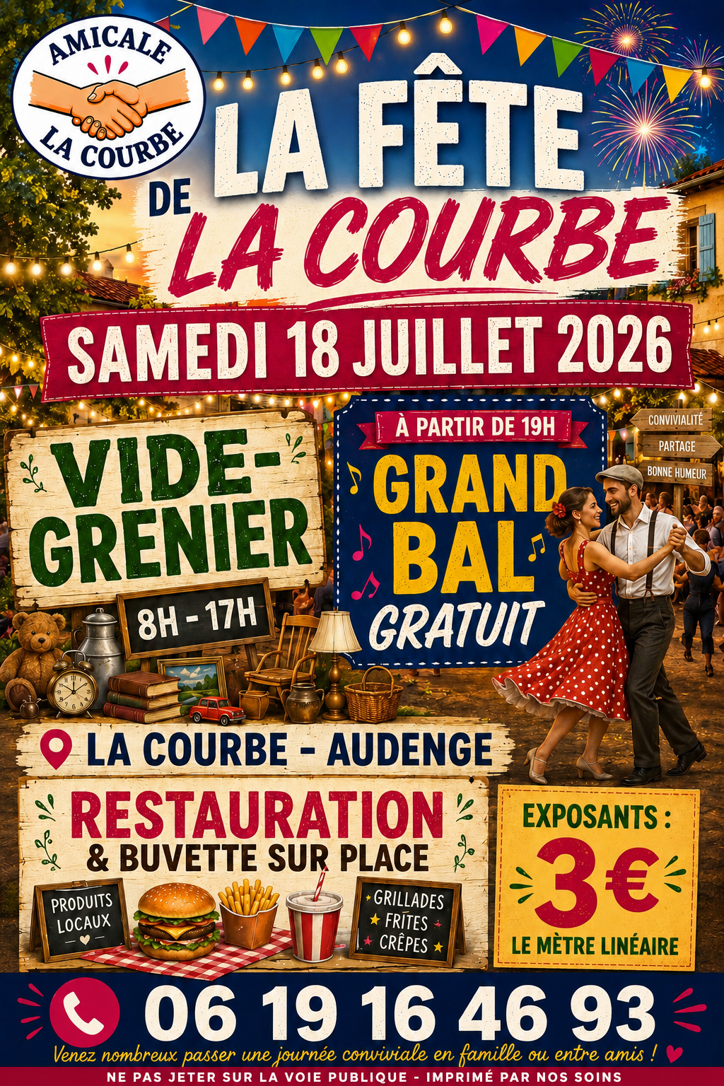 Fête de la Courbe : vide grenier, bal et repas champêtre