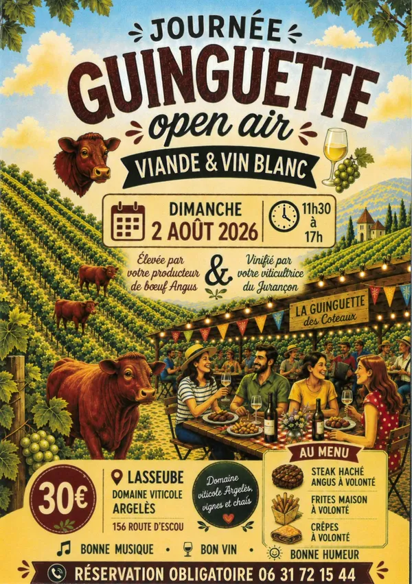 Journée guinguette "Open aire" viande & vin blanc