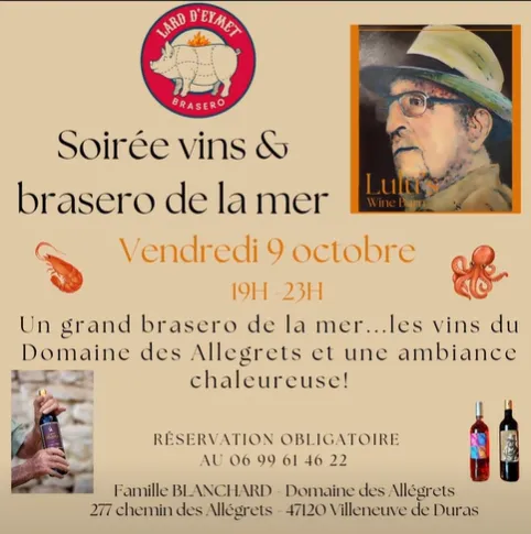 Soirée vins charcuterie et fromage au Domaine des Allégrets