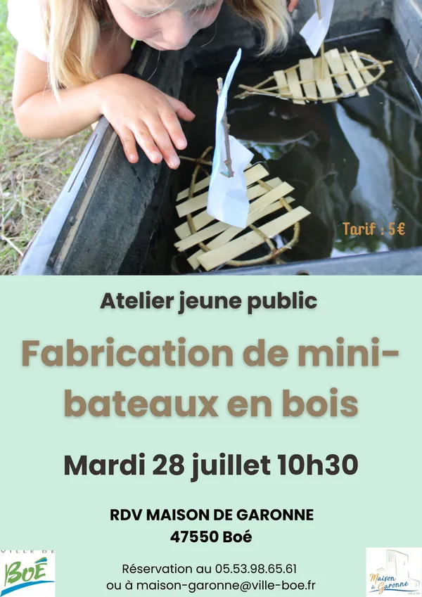 Atelier de fabrication de mini-bateaux en bois