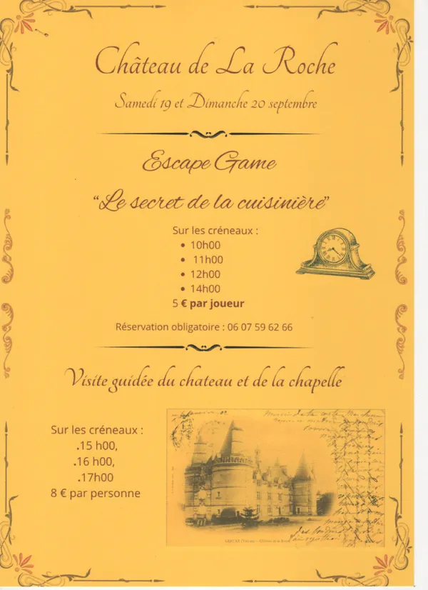 Journées Européennes du Patrimoine : Château de la Roche