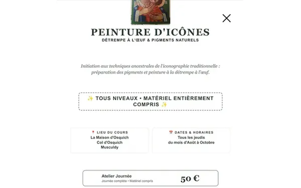 Atelier : peinture d'icônes