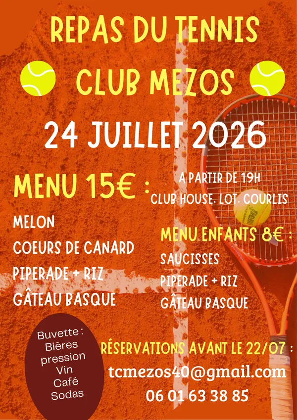Repas du Tennis Club Mezos
