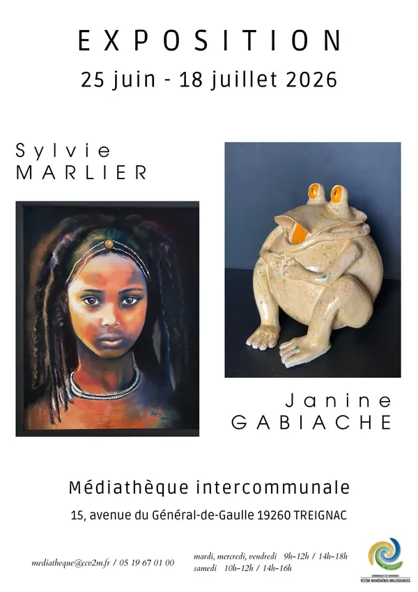 Médiathèque : Exposition de Sylvie MARLIER et Janine GABIACHE