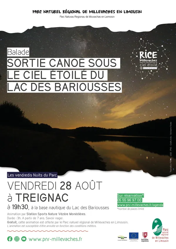 Sortie canoë sous le ciel étoilé des Bariousses