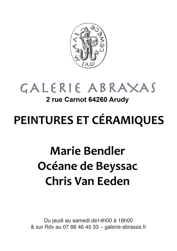 Exposition : Peintures et céramiques - Marie Bendler, Océane de Beyssac et Chris Van Eeden