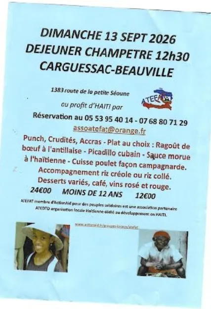 Déjeuner Champêtre au profit d'Haïti