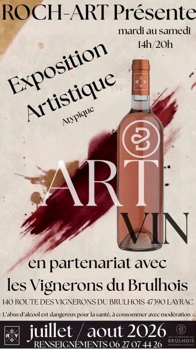 EXPOSITION ESTIVALE GALERIE ROCH ART X LES VIGNERONS DU BRULHOIS