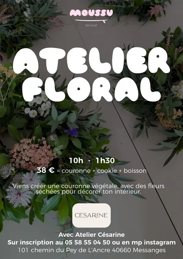 Couronne de fleurs séchées chez Moussu