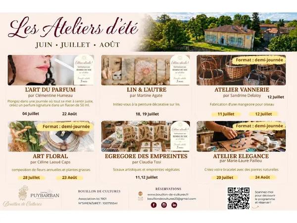Ateliers d'été au château de Puybarban