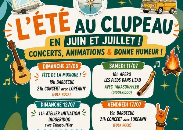 L'Été au Clupeau - apéro musical les pieds dans l'eau