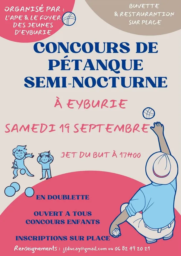 Concours de pétanque en semi-nocturne à Eyburie