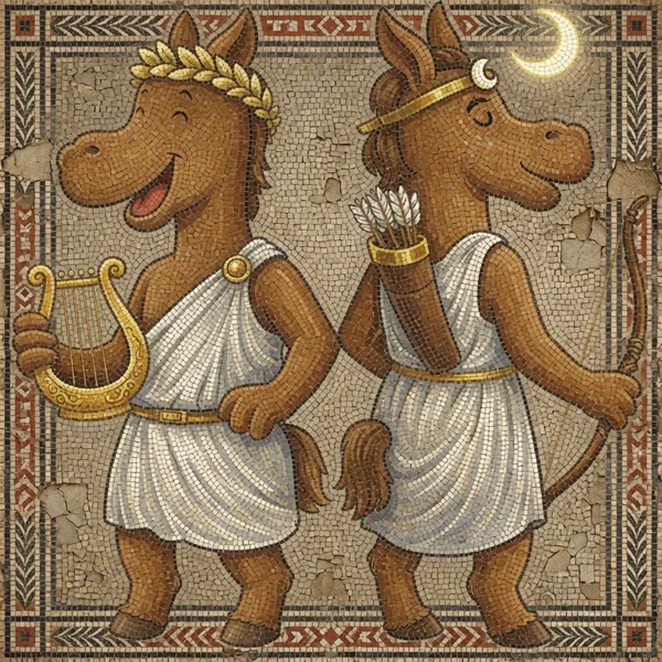 Les jeudis de l'été : les jumeaux de l'Olympe en mosaïque