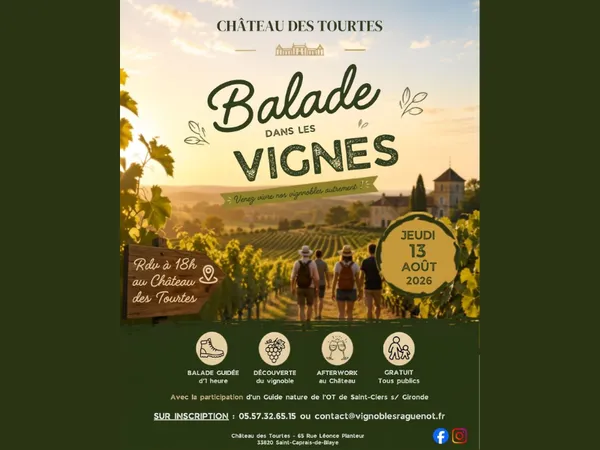 Balade dans les vignes du château des Tourtes