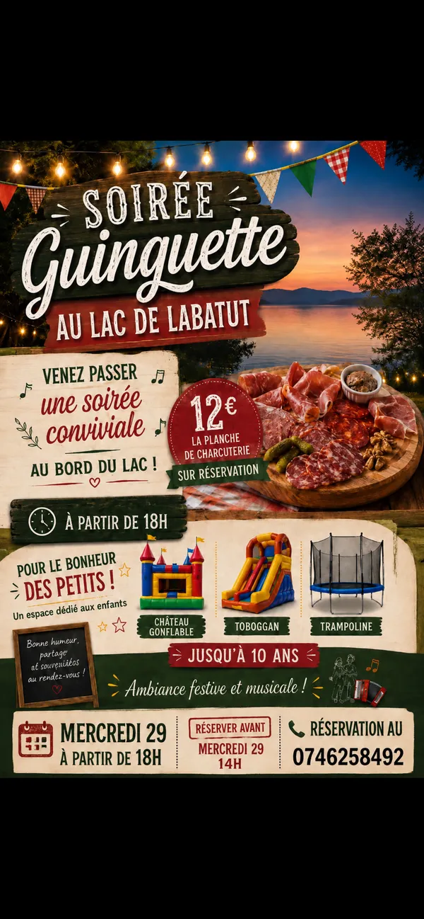 Soirée guinguette au lac des Glès