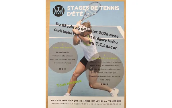 Stage de tennis d'été