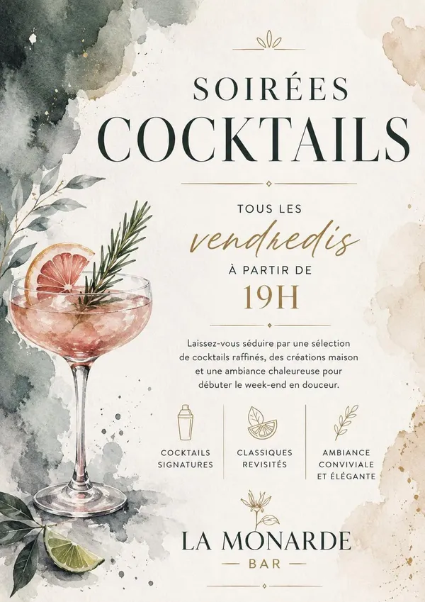 Soirée cocktails à la Monarde