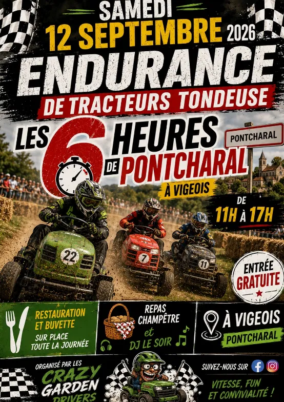Les 6h de Pontcharal en tracteur tondeuse