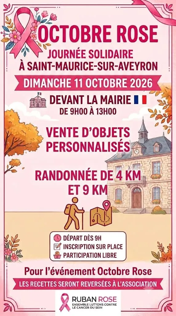 Randonnée et vente d'objets personnalisés - Octobre rose