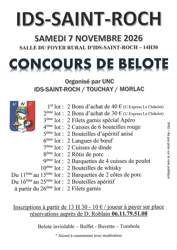 Concours de belote à Ids Saint Roch