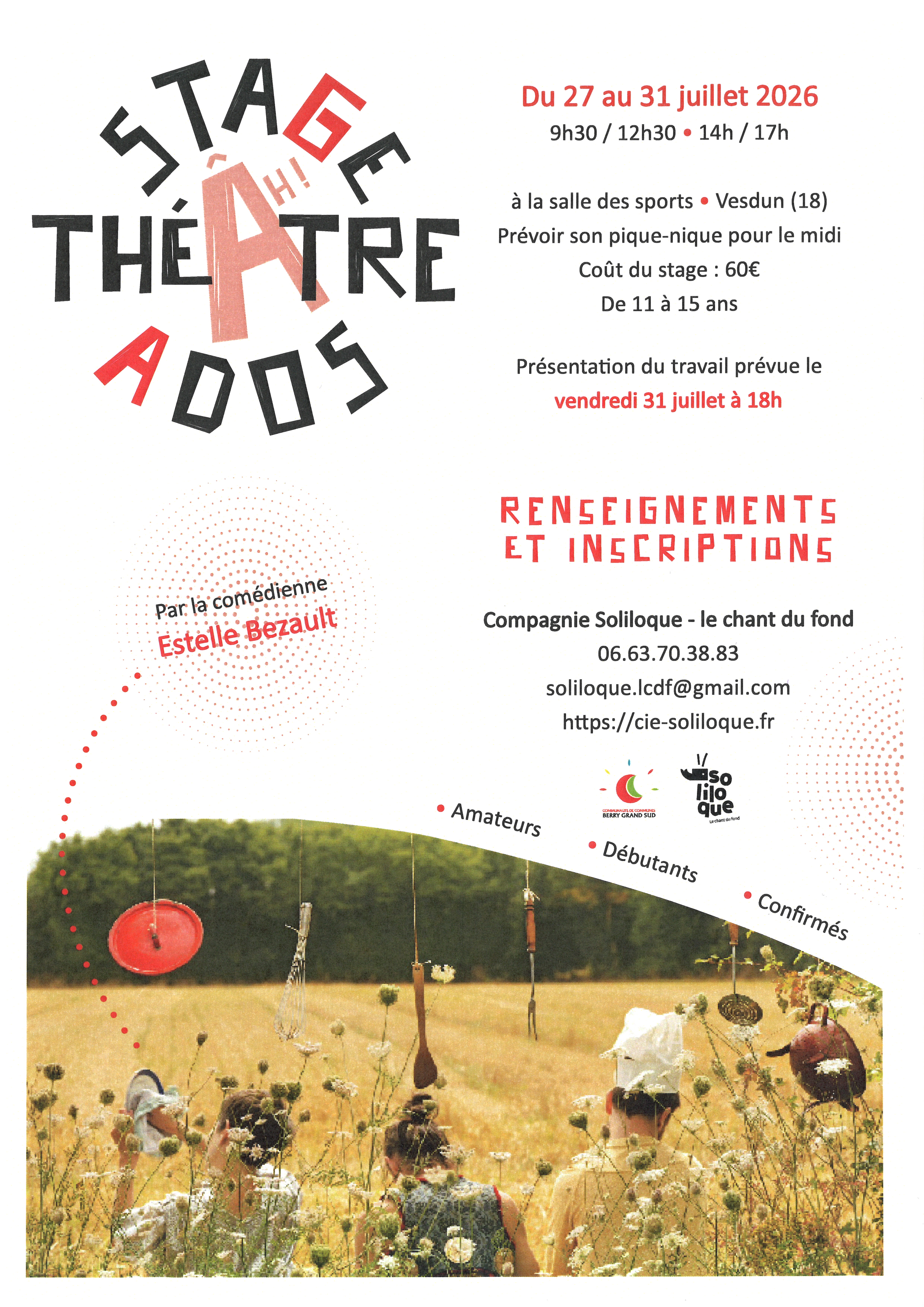 Stage théâtre ados Vesdun