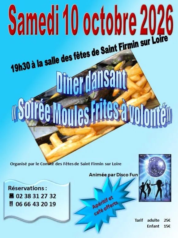 Dîner dansant "Soirée Moules Frites à volonté"