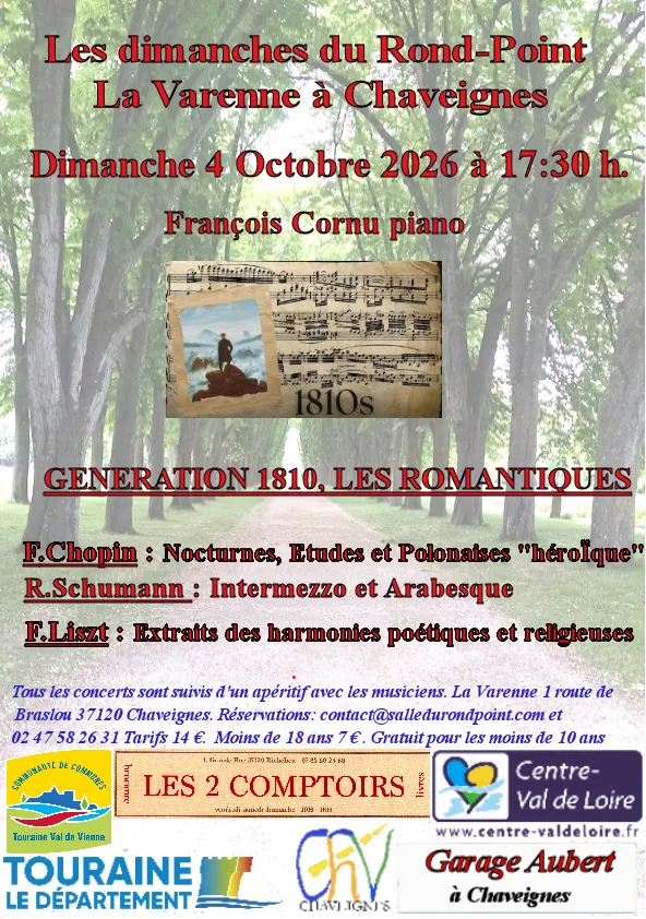 Concert de François Cornu : "Génération 1810, Les Romantiques"