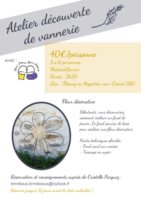 Atelier découverte vannerie: Fleur décorative