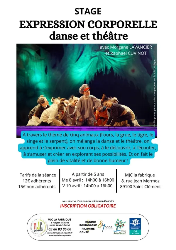 Stage expression corporelle danse et théâtre