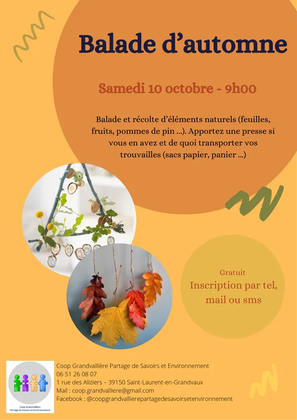 Balade d’automne et récolte d’éléments naturels
