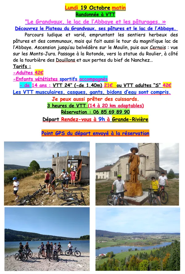Rando VTT : le Grandvaux, le lac de l'Abbaye et les pâturages.