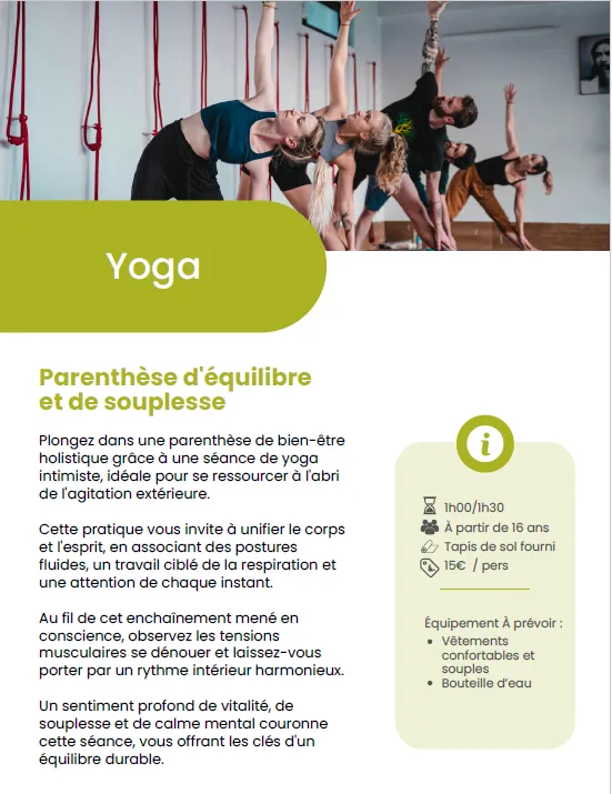 Séance de yoga - initiation ou perfectionnement