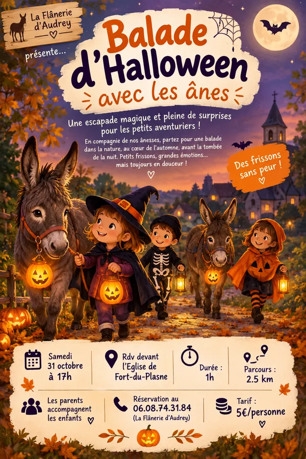 Balade d'Halloween avec les ânes