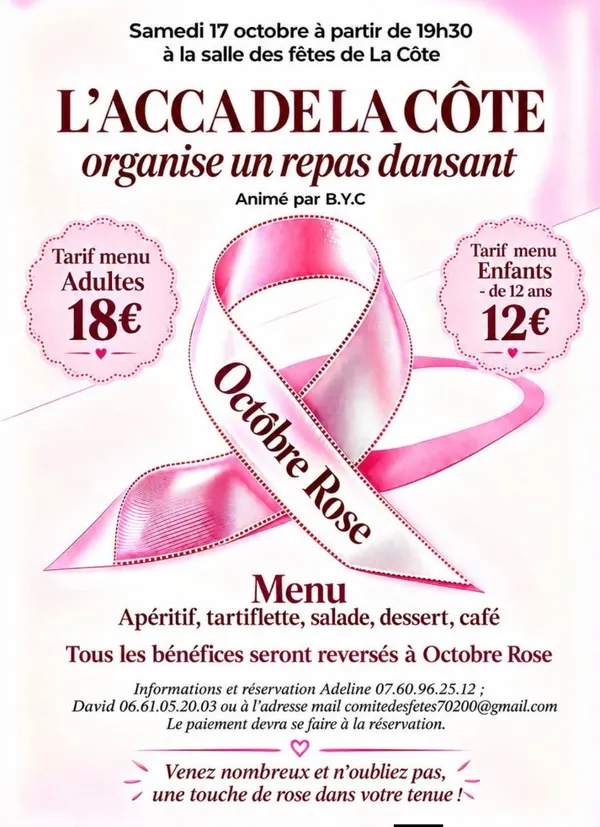 🎀 Repas dansant – Octobre Rose