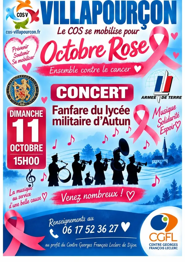 Octobre Rose : Concert de la fanfare du Lycée militaire d'Autun
