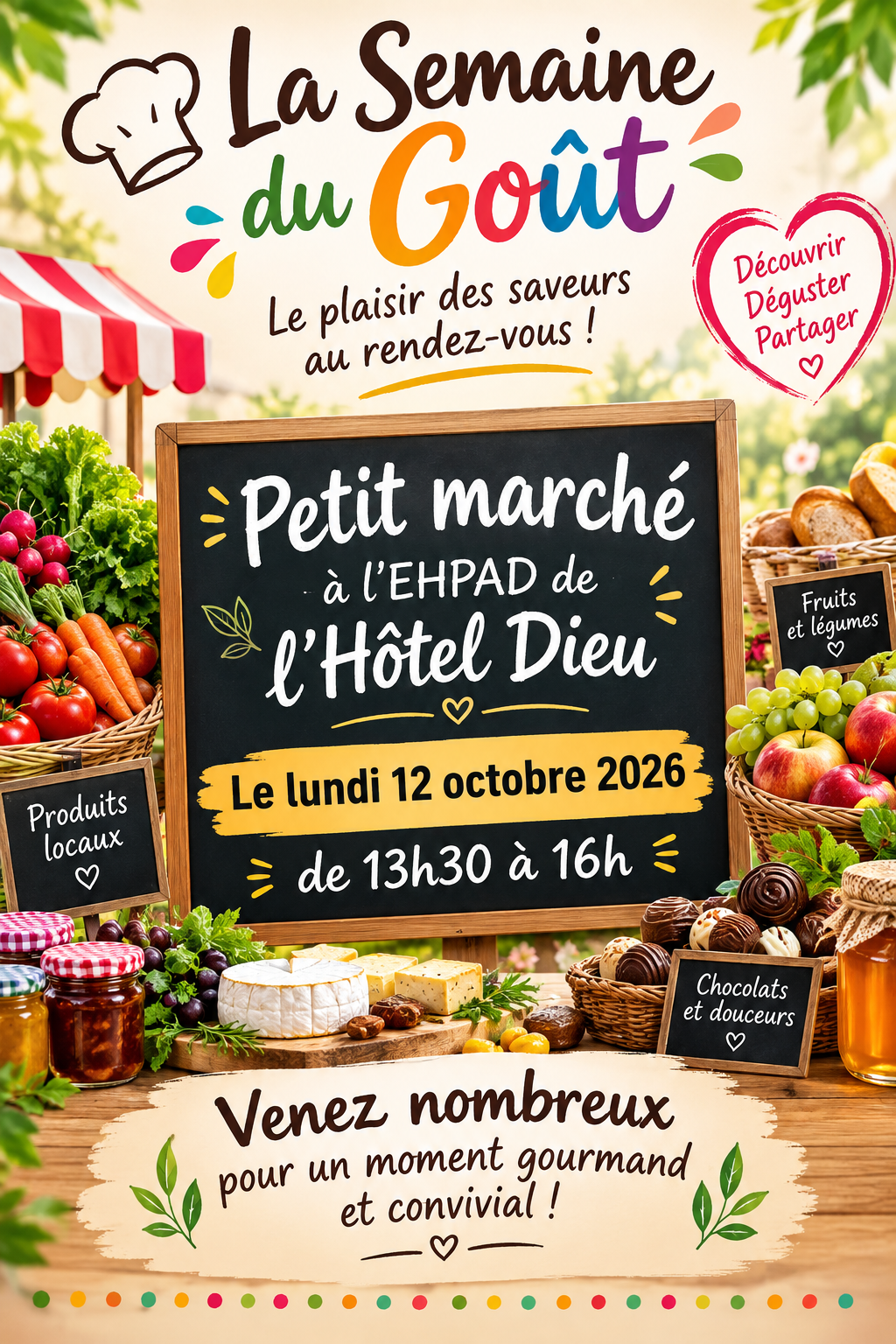 Petit marché lors de la semaine du goût