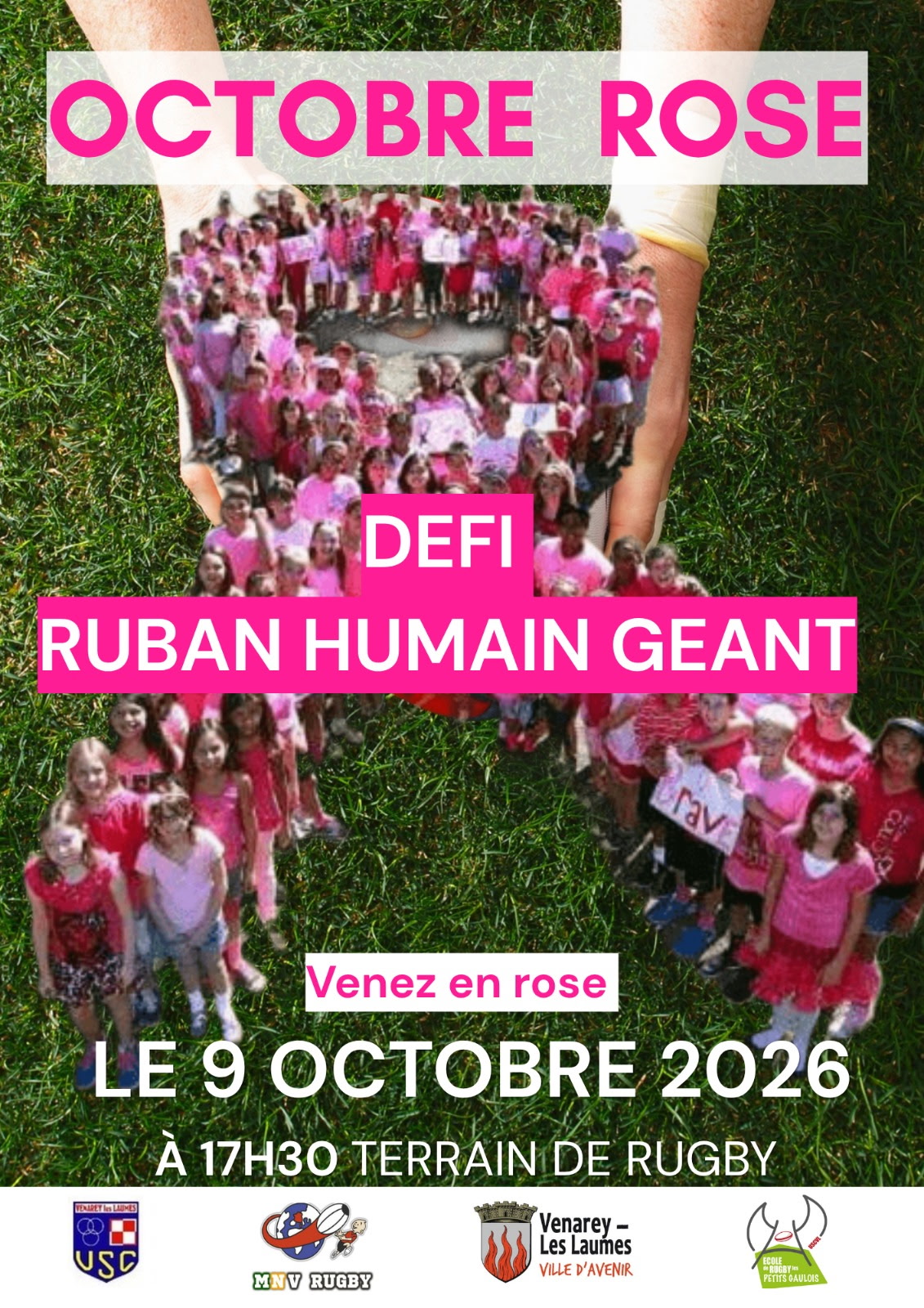 Défi ruban humain géant - Octobre rose