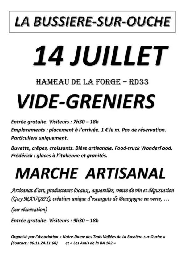 Vide-greniers et marché artisanal- La Bussière sur Ouche