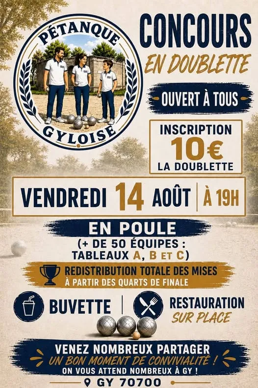 Concours de pétanque à Gy