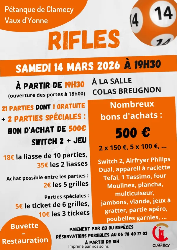 La "Pétanque de Clamecy Vaux d'Yonne" présente sa soirée rifles