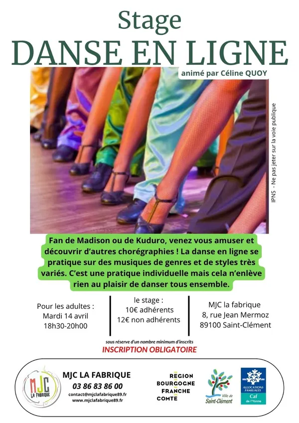 Stage vacances danse en ligne