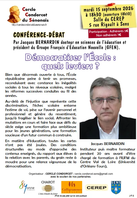Conférence-débat "Démocratiser l'École : quels leviers ?"
