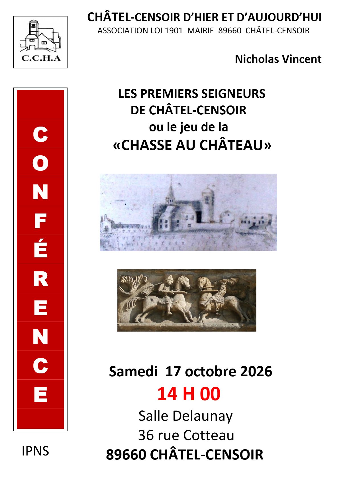 Conférence - Les premiers seigneurs de Châtel-Censoir ou le jeu de la "Chasse au château"