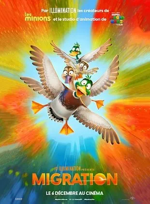 Projection en plein air du film MIGRATION