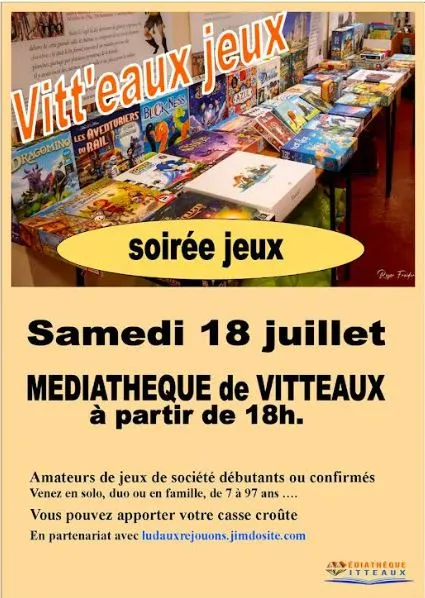 Vitt'eaux Jeux - soirée Jeux de société