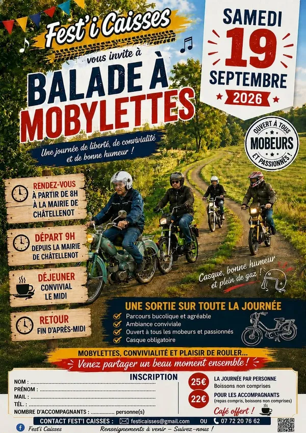 Balade à mobylette pour la journée- Chatellenot