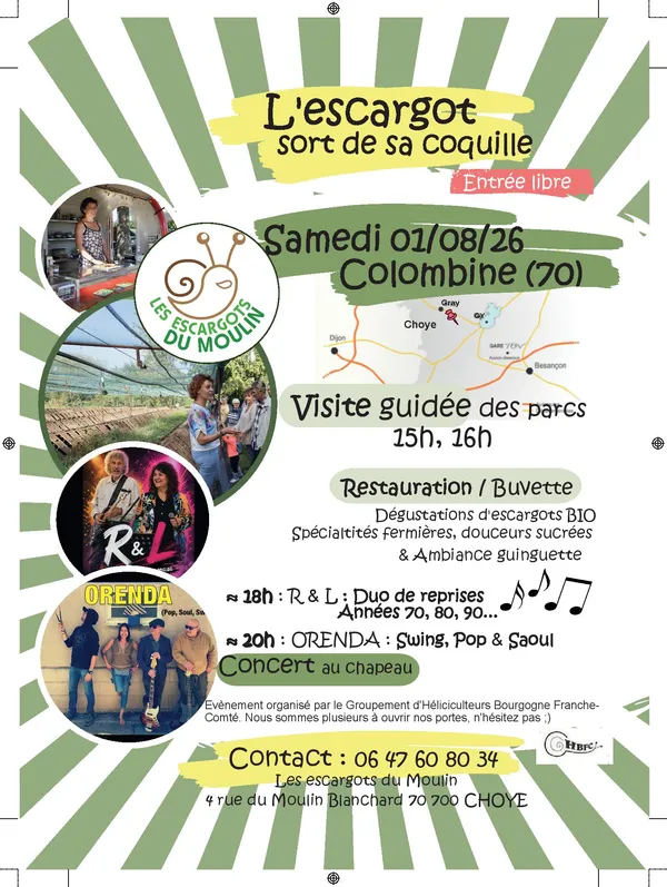 Visite des parcs à escargots à Colombine (Choye)