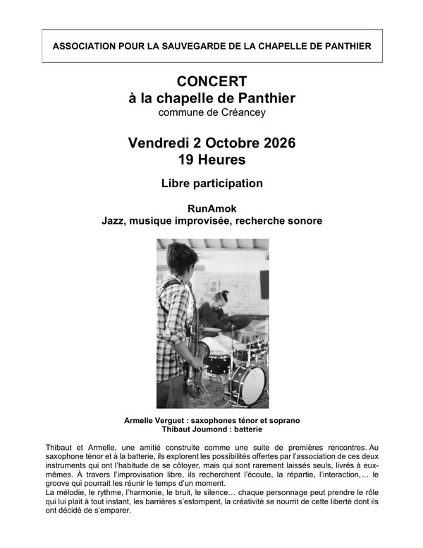 Concert à la chapelle de Panthier